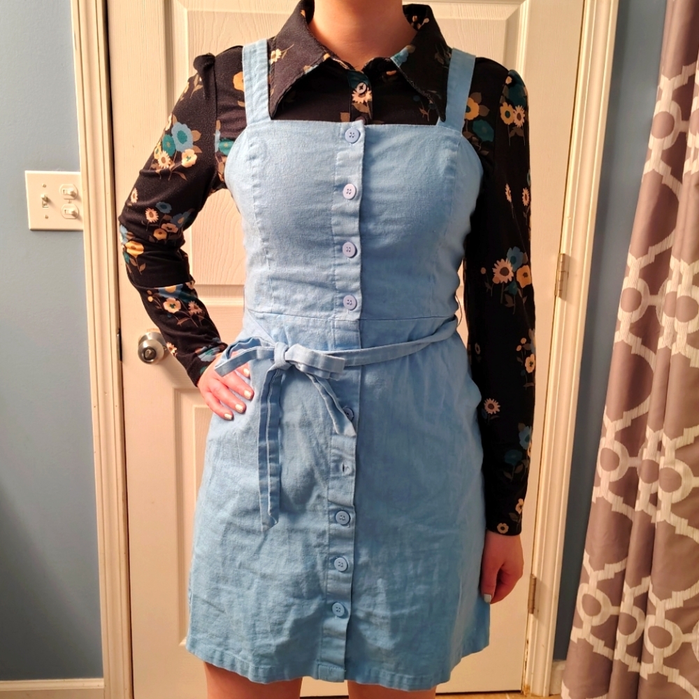 Princess Highway Light Blue Button-Up Dress